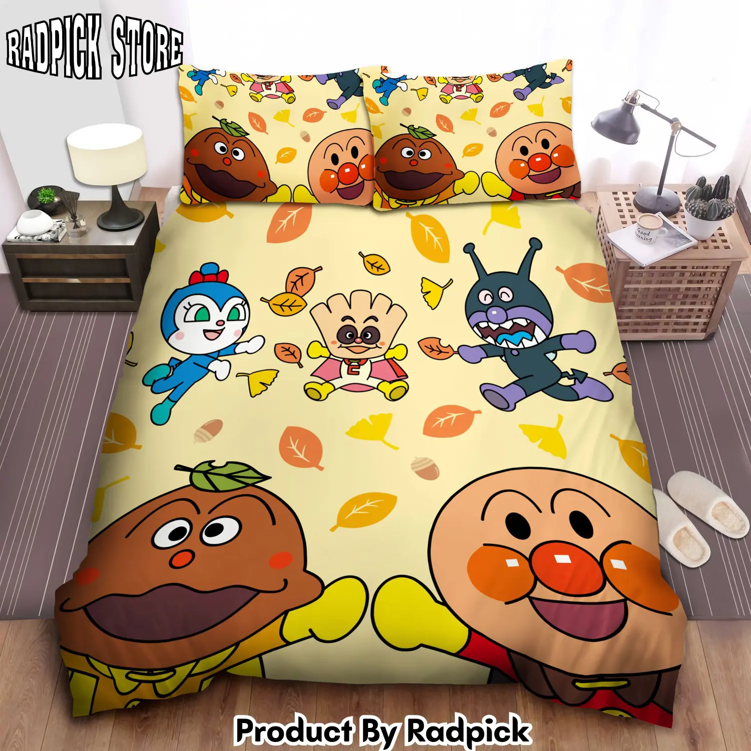 Radpick anpanman with fall leaves bed sheets spread comforter duvet cover bedding sets rp3278740